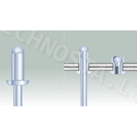 Kniedės nerudijančio plieno d=2,4mm-6,4mm | Tvirtinimo detalės Kniedės nerudijančio plieno d=2,4mm-6,4mm | Technosta - tvirtinimo detalės
